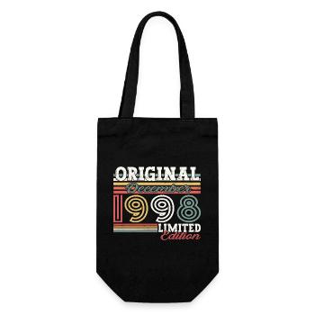 December Born 1998 24th birthday gift - Gift Bag for Bottles - black - Front