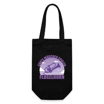 Flügelhorn Musikerin Instrument Mädchen Geschenk - Geschenkbeutel für Flaschen - Schwarz - Vorne