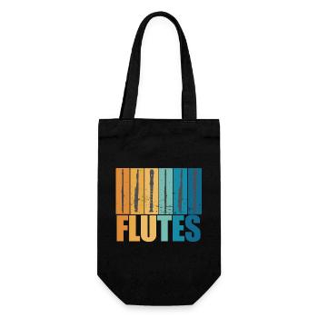 Flûte Vintage Musicien Instrument Cadeau - Sac à bouteille - noir - Devant