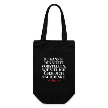 Sehr schöner Liebbesspruch Lieblingsmensch Liebe - Geschenkbeutel für Flaschen - Schwarz - Vorne
