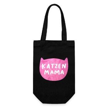 Katzenmama Katze Fan Haustier flauschig cool Quote - Geschenkbeutel für Flaschen - Schwarz - Vorne