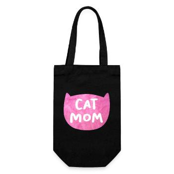 Katze Flausch Mom Mama coole Quotes Fell rosa pink - Geschenkbeutel für Flaschen - Schwarz - Vorne