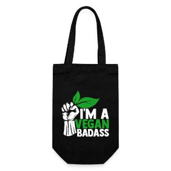 Vegan Essen Vegetarier Gym Workout Sport Geschenk - Geschenkbeutel für Flaschen - Schwarz - Vorne