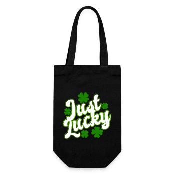 St Patrick’s Day - Just Lucky - Shamrock - Sac à bouteille - noir - Devant
