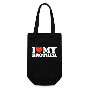 J’aime mon frère T-shirt cœur - Sac à bouteille - noir - Devant