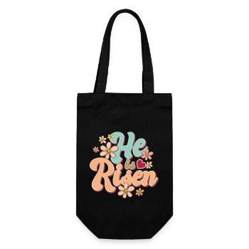 Il est ressuscité - Jésus - Croix - Cœur - Amour - Sac à bouteille - noir - Devant