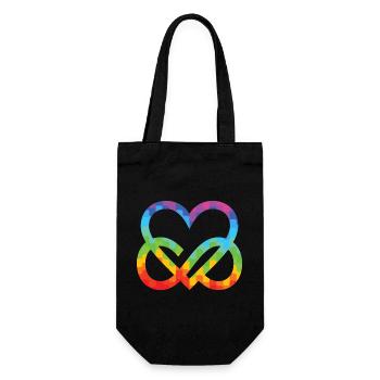Polyamorie Infinity Herz - Poly Love Heart - Geschenkbeutel für Flaschen - Schwarz - Vorne