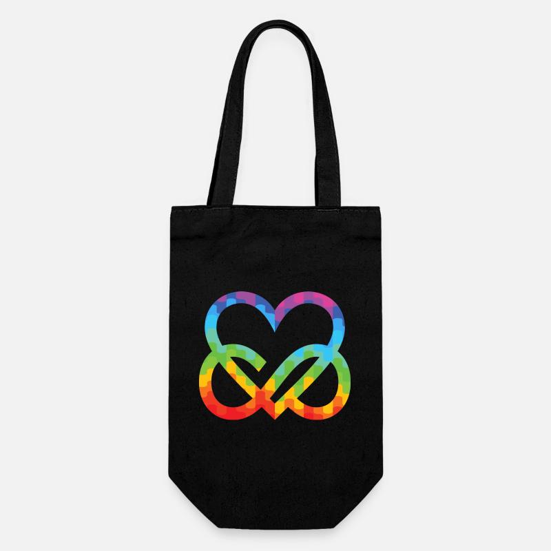 Polyamorie Infinity Herz - Poly Love Heart - Geschenkbeutel für Flaschen - Schwarz