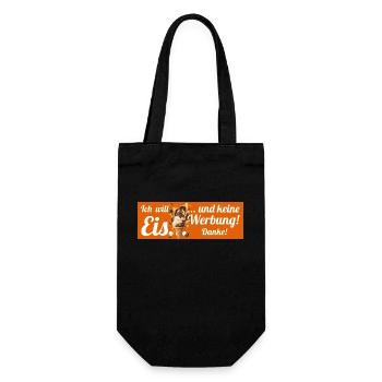 Ich will Eis und keine Werbung! Keine Werbung! - Geschenkbeutel für Flaschen - Schwarz - Vorne