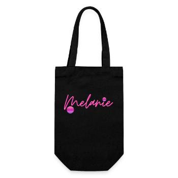 Melanie Vorname - Geschenkbeutel für Flaschen - Schwarz - Vorne