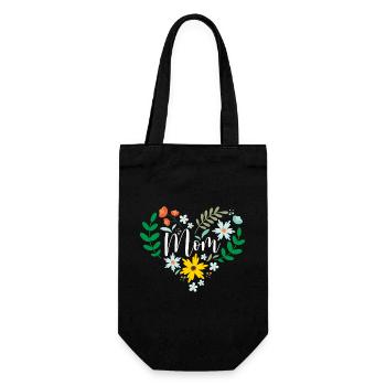 Beste Mutter aller Zeiten - Geschenkbeutel für Flaschen - Schwarz - Vorne