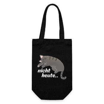 Nicht heute Katze - Geschenkbeutel für Flaschen - Schwarz - Vorne