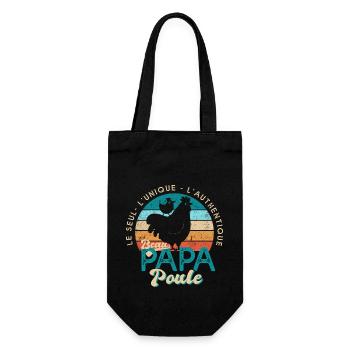 beau papa poule cadeau fête des pères - Sac à bouteille - noir - Devant