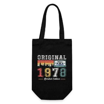 45. Geburtstag Mann Jahrgang 1978 Vintage Kassette - Geschenkbeutel für Flaschen - Schwarz - Vorne