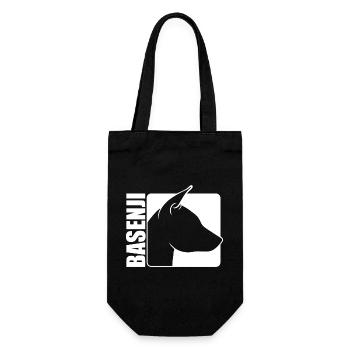 Basenji Profil Hund Hunde Wilsigns - Geschenkbeutel für Flaschen - Schwarz - Vorne
