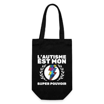 L'Autisme Est Mon Super Pouvoir Super Héro Autiste - Sac à bouteille - noir - Devant