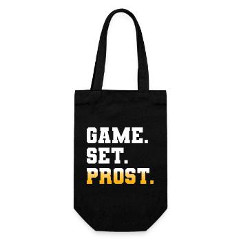 Game Set Match Prost Tennis Paddle Bier - Geschenkbeutel für Flaschen - Schwarz - Vorne