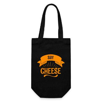 Say Cheese Orange Banner - Geschenkbeutel für Flaschen - Schwarz - Vorne