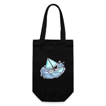 Sailing Sailboat Boat - Gift Bag for Bottles - black - Front