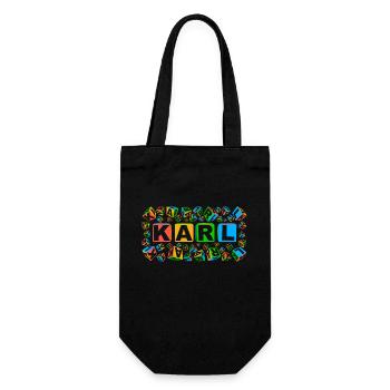 KARL colourful cubes - Geschenkbeutel für Flaschen - Schwarz - Vorne