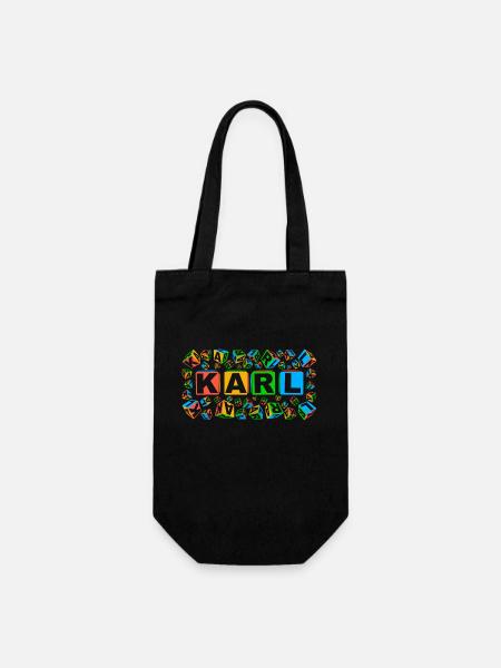 KARL colourful cubes - Geschenkbeutel für Flaschen - Schwarz