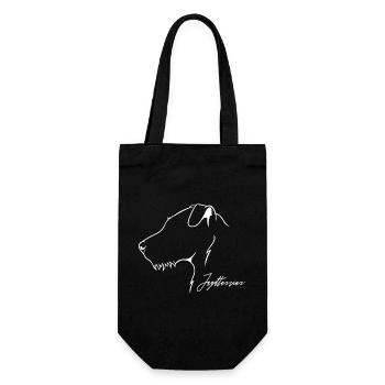 Deutscher Jagdterrier Profil Hunde Hund Wilsigns - Geschenkbeutel für Flaschen - Schwarz - Vorne