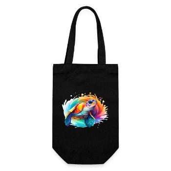 Sea Turtle Design - Gift Bag for Bottles - black - Front