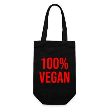 100 % Vegan - Geschenkbeutel für Flaschen - Schwarz - Vorne