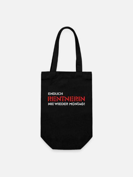 Endlich Rentnerin - Nie wieder Montag! (1) - Geschenkbeutel für Flaschen - Schwarz