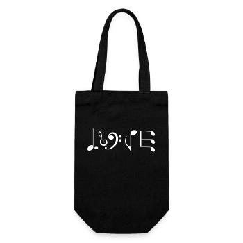 Love Music - Original Gift Idea - Gift Bag for Bottles - black - Front