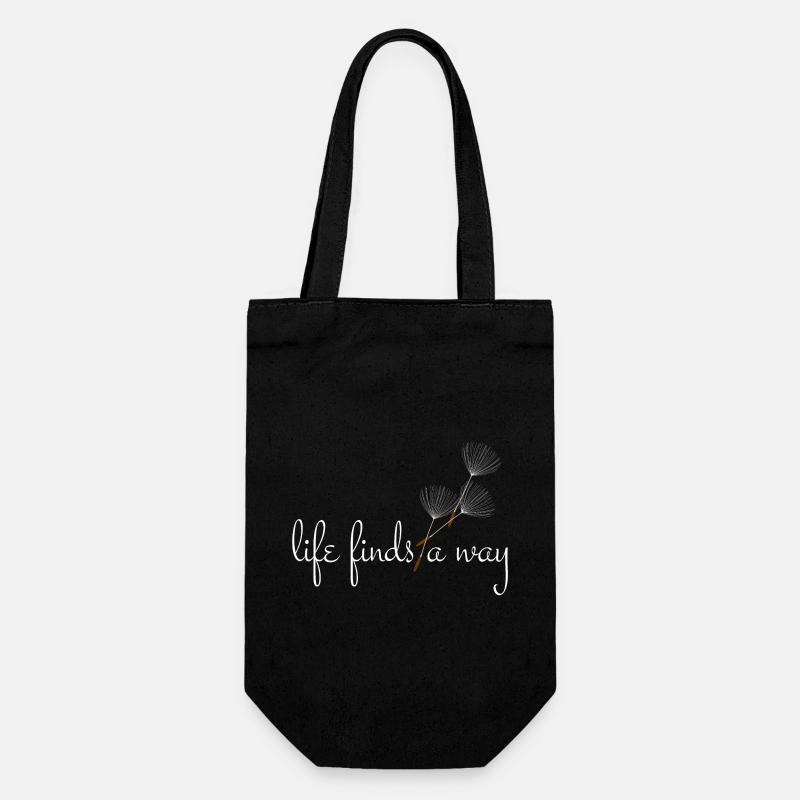 Life finds a way - Dandelion - Gift Bag for Bottles - black