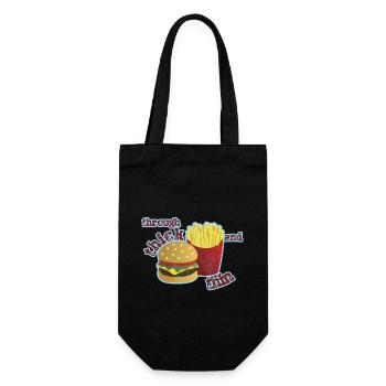 Burger with fries - Gift Bag for Bottles - black - Front