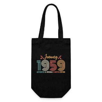 Januar 1959 Geburtstag Januar 1959 Retro - Geschenkbeutel für Flaschen - Schwarz - Vorne