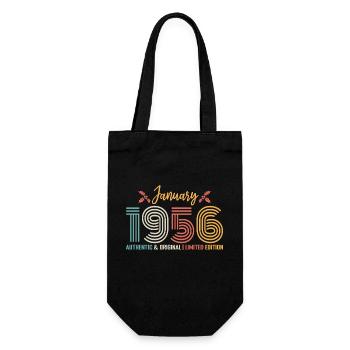 Januar 1956 Geburtstag Januar 1956 Retro - Geschenkbeutel für Flaschen - Schwarz - Vorne