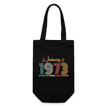 Januar 1973 Geburtstag Januar 1973 Retro - Geschenkbeutel für Flaschen - Schwarz - Vorne