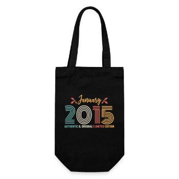 Janvier 2015 anniversaire Janvier 2015 rétro - Sac à bouteille - noir - Devant