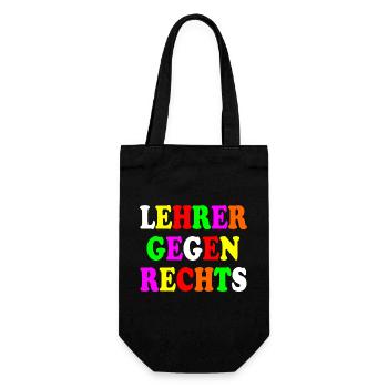 Lehrer gegen rechts - Geschenkbeutel für Flaschen - Schwarz - Vorne