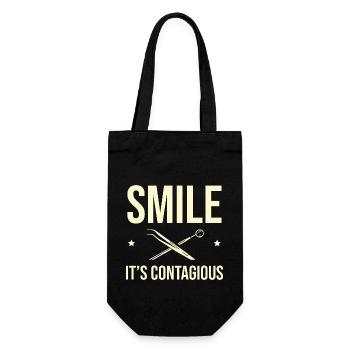 Smile It's Contagious Dentist Dental Dentistry Den - Gift Bag for Bottles - black - Front