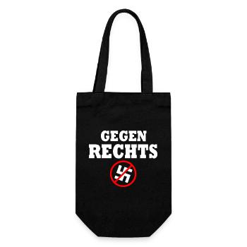 Gegen rechts - Geschenkbeutel für Flaschen - Schwarz - Vorne
