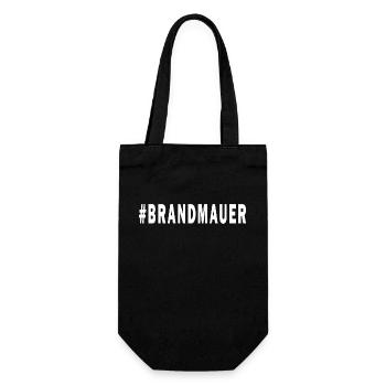 Brandmauer weiße Schrift - Geschenkbeutel für Flaschen - Schwarz - Vorne