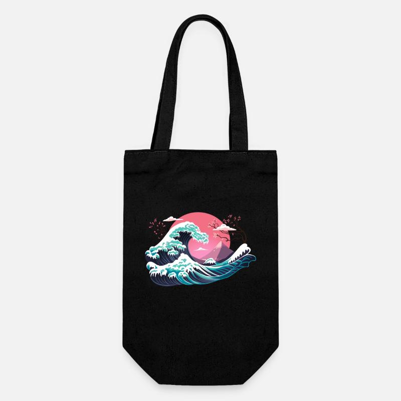 Hokusai Winter - Sac à bouteille - noir