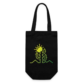 cactus Wüste Sonne Abenteuer minimal Design flat - Geschenkbeutel für Flaschen - Schwarz - Vorne