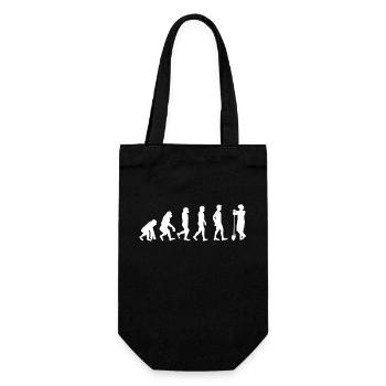 Evolution Bauer weiß - Geschenkbeutel für Flaschen - Schwarz - Vorne
