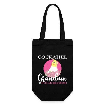 Nymphensittich Oma Besitzer Nymphensittich - Geschenkbeutel für Flaschen - Schwarz - Vorne