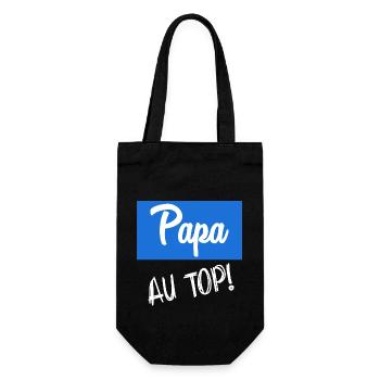 DAD. FATHER'S DAY. HAPPY FATHER'S DAY. HAPPY BIRTHDAY. - Gift Bag for Bottles - black - Front