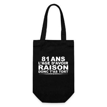 81 years old | Humor 81 Year Anniversary Gift - Gift Bag for Bottles - black - Front