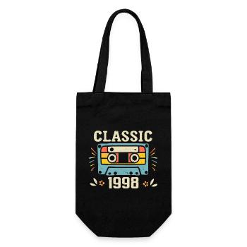 Jahrgang 1998 Retro Geburtstagskassette 1998 - Geschenkbeutel für Flaschen - Schwarz - Vorne