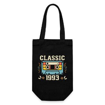 Jahrgang 1993 Retro Geburtstagskassette 1993 - Geschenkbeutel für Flaschen - Schwarz - Vorne