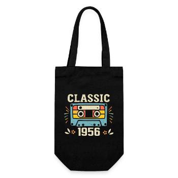Vintage 1956 Retro Birthday Cassette 1956 - Gift Bag for Bottles - black - Front
