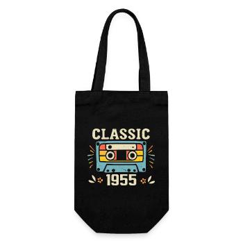 Vintage 1955 Geburtstagskassette Retro 1955 - Geschenkbeutel für Flaschen - Schwarz - Vorne